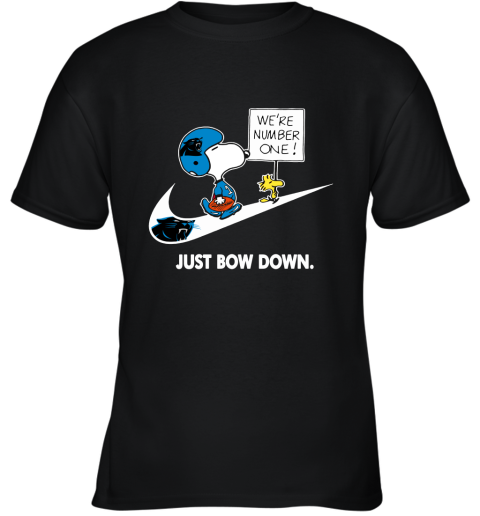 Carolina Panthers Are Number One – Just Bow Down Snoopy Youth T-Shirt