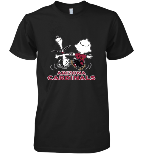 Snoopy And Charlie Brown Happy Arizona Cardinals Fans Premium Men's T-Shirt