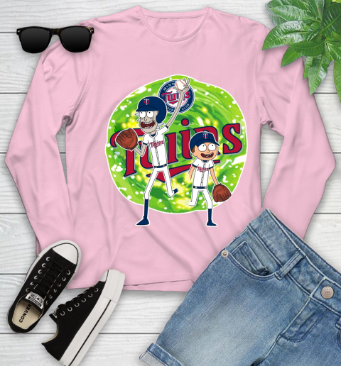 MLB Minnesota Twins Rick And Morty Baseball Sports Youth Long Sleeve 10