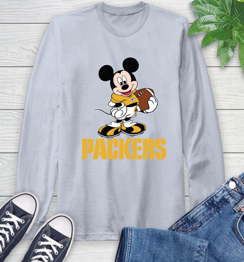 NFL Football Green Bay Packers Cheerful Mickey Mouse Shirt Long Sleeve T-Shirt 6