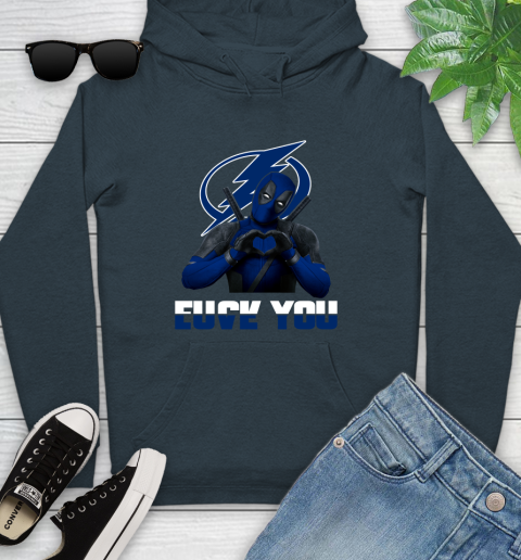 NHL Tampa Bay Lightning Deadpool Love You Fuck You Hockey Sports Youth Hoodie 10