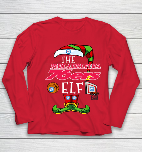 Philadelphia 76ers Christmas ELF Funny NBA Youth Long Sleeve 8