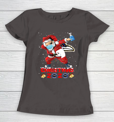 Baltimore Ravens Funny Santa Claus Dabbing Christmas 2020 NFL Women's T-Shirt 7