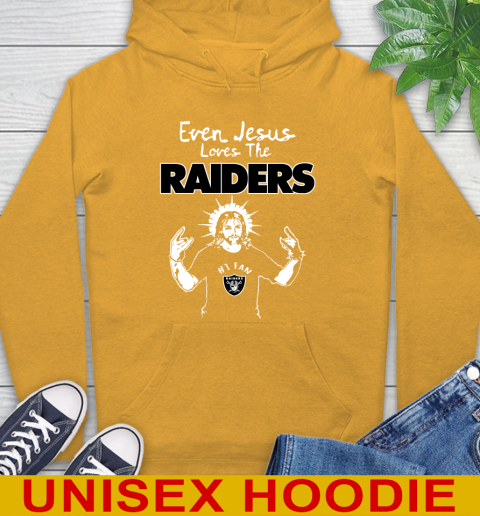 Oakland Raiders NFL Football Even Jesus Loves The Raiders Shirt Hoodie 2