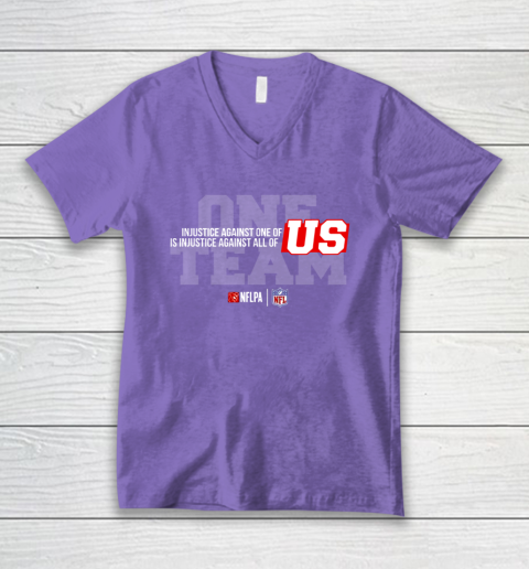 NFL End Racism Print In Front And Back V-Neck T-Shirt 8