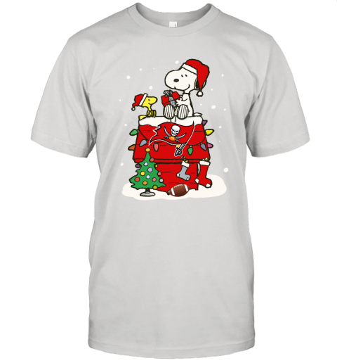 A Happy Christmas With Tampabay Buccaneers Snoopy Shirts Unisex Jersey Tee