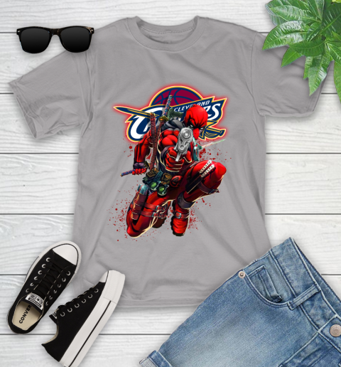 NBA Deadpool Marvel Comics Sports Basketball Cleveland Cavaliers Youth T-Shirt 4