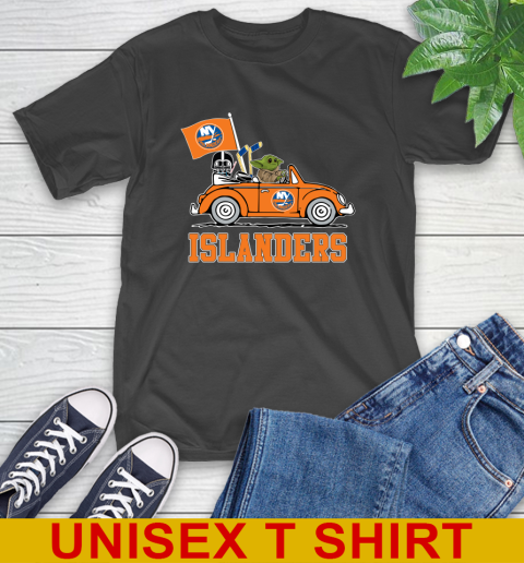 NHL Hockey New York Islanders Darth Vader Baby Yoda Driving Star Wars Shirt T-Shirt 2