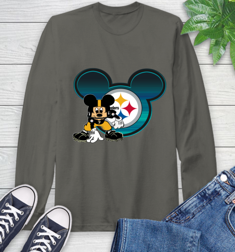 NFL Pittsburgh Steelers Mickey Mouse Disney Football T Shirt Long Sleeve T-Shirt 8