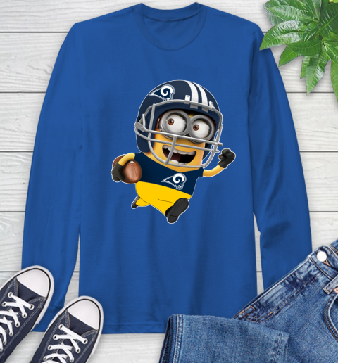NFL Los Angeles Rams Minions Disney Football Sports Long Sleeve T-Shirt 9