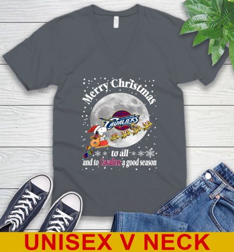 Cleveland Cavaliers Merry Christmas To All And To Cavaliers A Good Season NBA Basketball Sports V-Neck T-Shirt 4