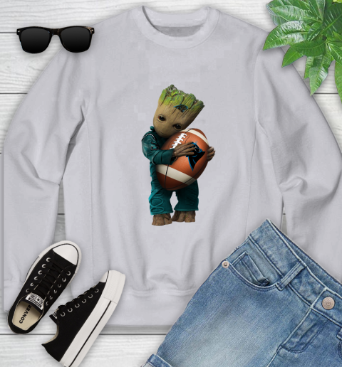 NFL Groot Guardians Of The Galaxy Football Sports Carolina Panthers Youth Sweatshirt 4