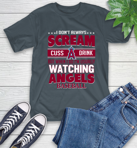 Los Angeles Angels MLB I Scream Cuss Drink When I'm Watching My Team T-Shirt 10