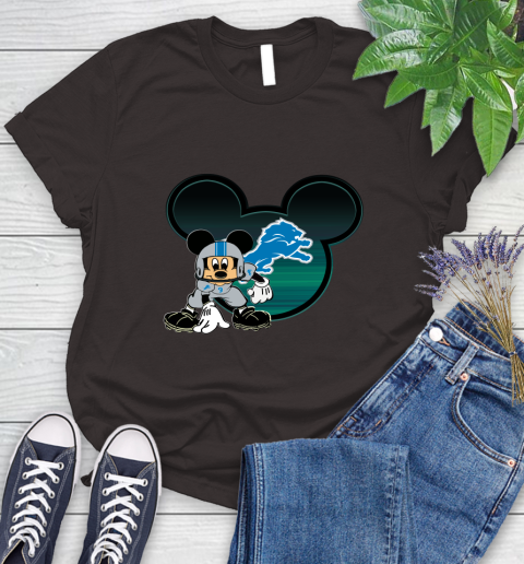 NFL Detroit Lions Mickey Mouse Disney Football T Shirt Women's T-Shirt 8