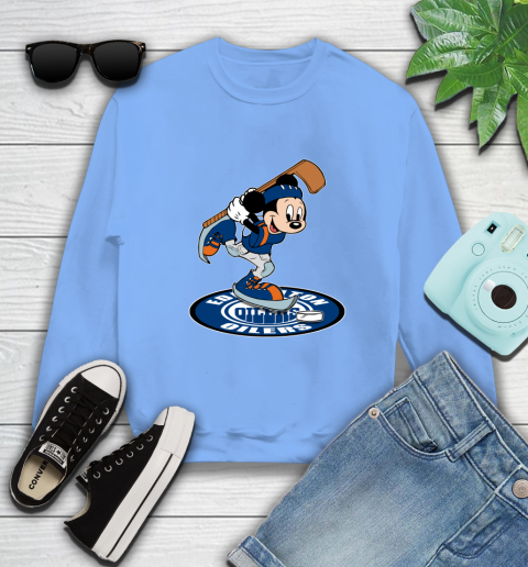 NHL Hockey Edmonton Oilers Cheerful Mickey Disney Shirt Sweatshirt 11
