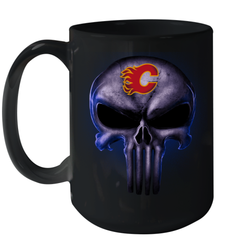 Calgary Flames NHL Hockey Punisher Skull Sports Ceramic Mug 15oz