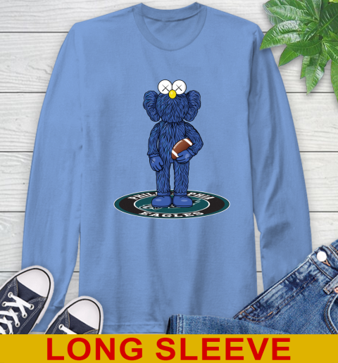 NFL Football Philadelphia Eagles Kaws Bff Blue Figure Shirt Long Sleeve T-Shirt 11