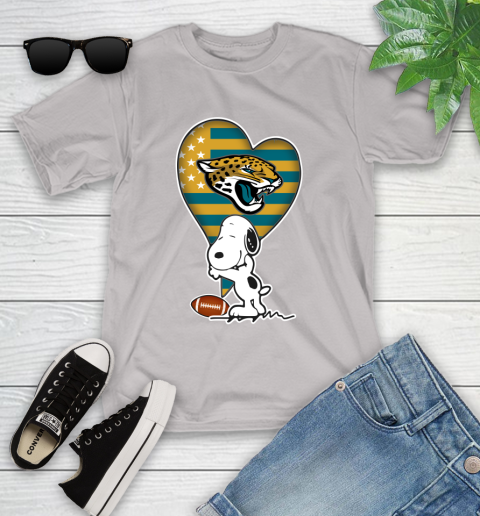 Jacksonville Jaguars NFL Football The Peanuts Movie Adorable Snoopy Youth T-Shirt 12