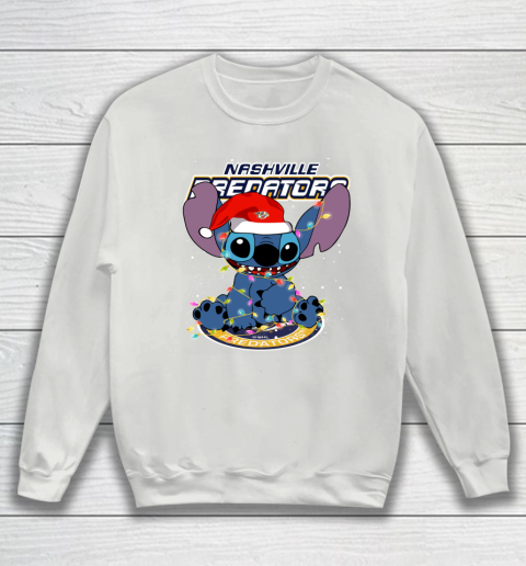 Nashville Predators NHL Hockey noel stitch Christmas Sweatshirt 3