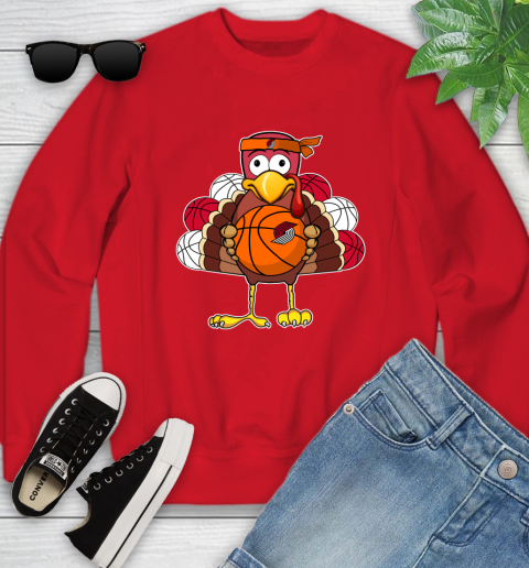 Portland Trail Blazers Turkey thanksgiving day Youth Sweatshirt 9