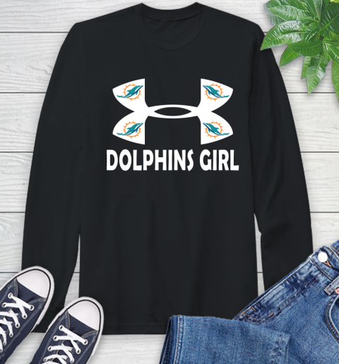 NFL Miami Dolphins Girl Under Armour Football Sports Long Sleeve T-Shirt