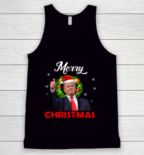 Santa Trump Christmas Shirt Merry Christmas Tank Top
