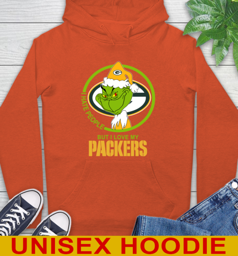 Green Bay Packers NFL Christmas Grinch I Hate People But I Love My Favorite Football Team Hoodie 5