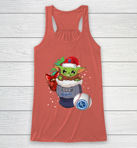 Kansas City Royals Christmas Baby Yoda Star Wars Funny Happy MLB Racerback Tank 4