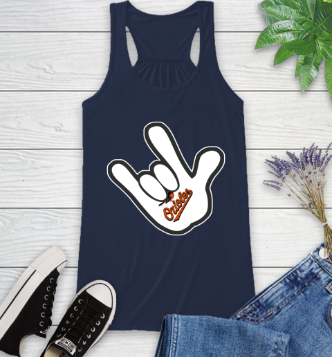 Baltimore Orioles MLB Baseball Mickey Rock Hand Disney Racerback Tank 10