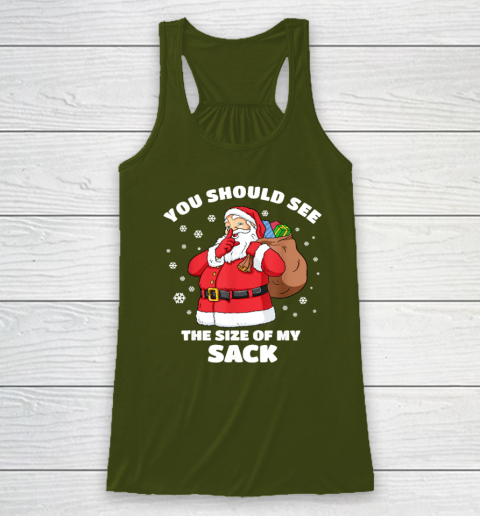 You Should See The Size Of My Sack Santa Men Funny Christmas Racerback Tank 2