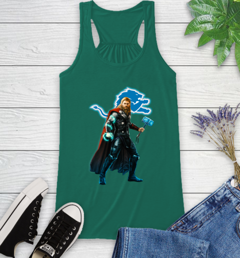 NFL Thor Avengers Endgame Football Detroit Lions Racerback Tank 7