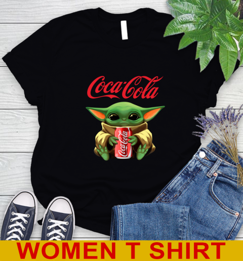 Star Wars Baby Yoda Hugs Coca Cola Soft Drink Shirt 90