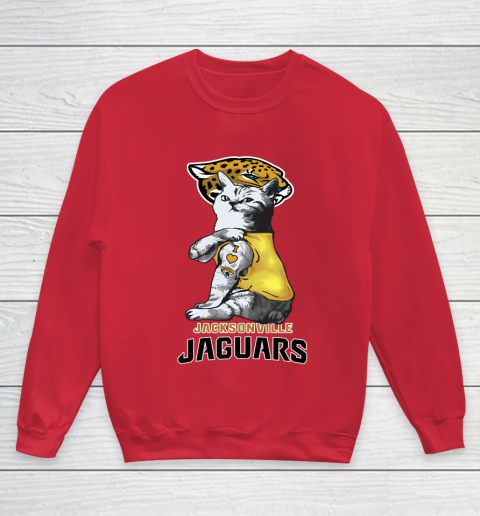 NFL Football My Cat Loves Jacksonville Jaguars Youth Sweatshirt 7