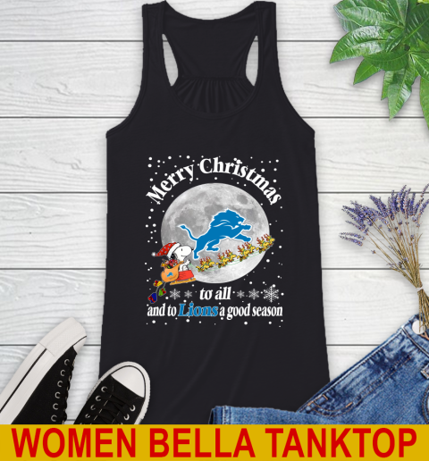 Detroit Lions Merry Christmas To All And To Lions A Good Season NFL Football Sports Racerback Tank
