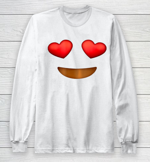 Oversized Heart Face Hoodie Heart Eyes Emoticon Face Costume Long Sleeve T Shirt Tee For Sports