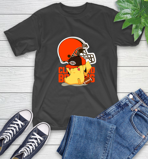 NFL Pikachu Football Sports Cleveland Browns T-Shirt 2