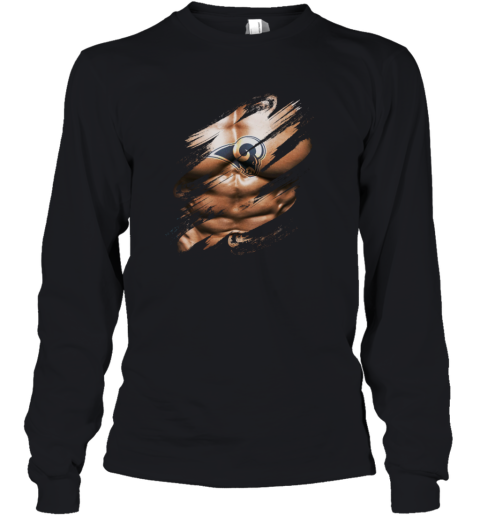 NFL Logo 3D Art Chest Los Angeles Rams Tattoo Youth Long Sleeve
