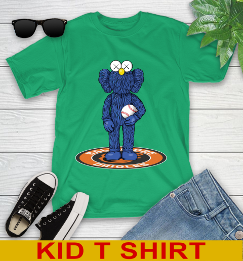 MLB Baseball Baltimore Orioles Kaws Bff Blue Figure Shirt Youth T-Shirt 6
