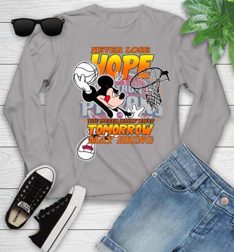 Detroit Pistons NBA Basketball Mickey Disney Never Lose Hope Youth Long Sleeve 5