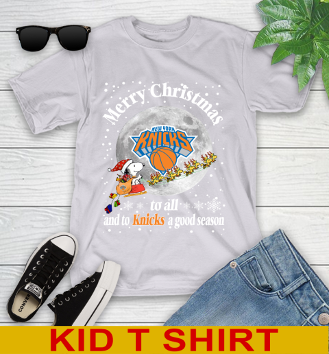New York Knicks Merry Christmas To All And To Knicks A Good Season NBA Basketball Sports Youth T-Shirt 4