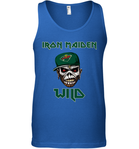 NHL Minnesota Wild Iron Maiden Rock Band Music Hockey Sports m4xuF1JqXrm unisex tank 17 95 151514 front royal