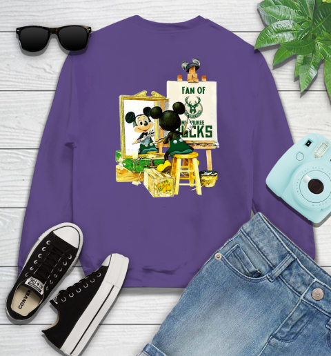 NBA Basketball Milwaukee Bucks Mickey Drawing Shirt 28