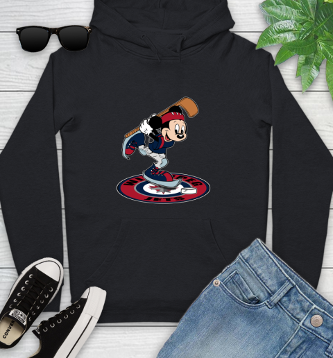 NHL Hockey Winnipeg Jets Cheerful Mickey Disney Shirt Youth Hoodie