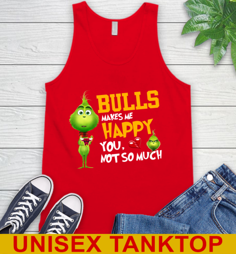 NBA Chicago Bulls Makes Me Happy You Not So Much Grinch Basketball Sports Tank Top 5