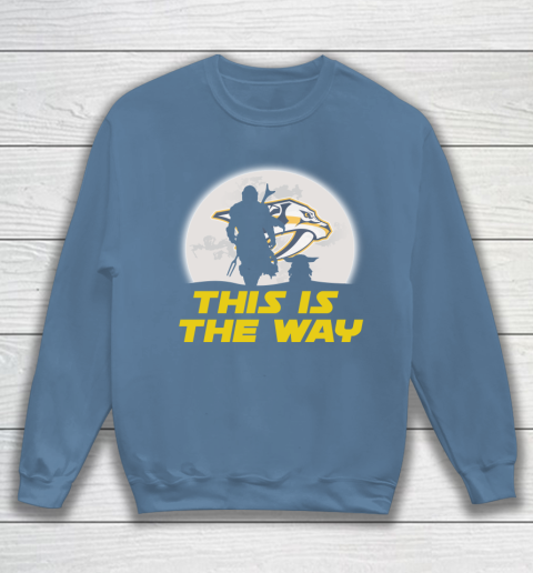 Nashville Predators NHL Ice Hockey Star Wars Yoda And Mandalorian This Is The Way Sweatshirt 6