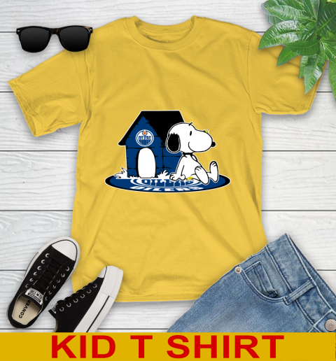 NHL Hockey Edmonton Oilers Snoopy The Peanuts Movie Shirt Youth T-Shirt 8