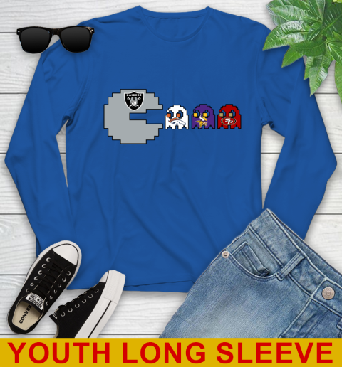 Oakland Raiders NFL Football Pac Man Champion Youth Long Sleeve 10