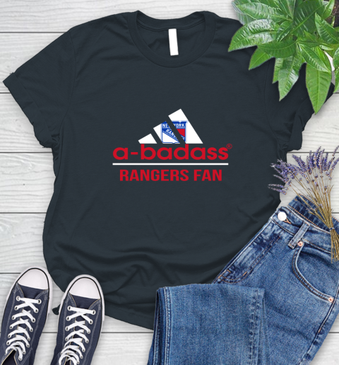 NHL A Badass New York Rangers Fan Adidas Hockey Sports Women's T-Shirt 8