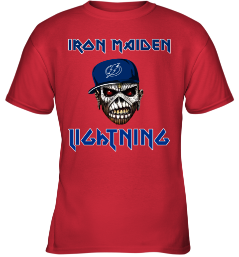 NHL Tampa Bay Lightning Iron Maiden Rock Band Music Hockey Sports 2YlVV67CqY5 youth t shirt 26 95 151514 front red