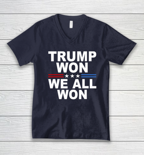 Trump Won  We All Won 2024 USA Flag V-Neck T-Shirt 2